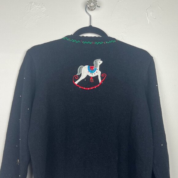 Designers Studio Originals Women's Ugly Christmas Cardigan Sweater Size Medium - Picture 6 of 7